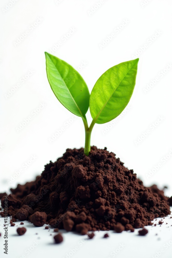 Lump of fertile topsoil against white backdrop , dark, fertile Lump of fertile topsoil against white backdrop , dark, fertile