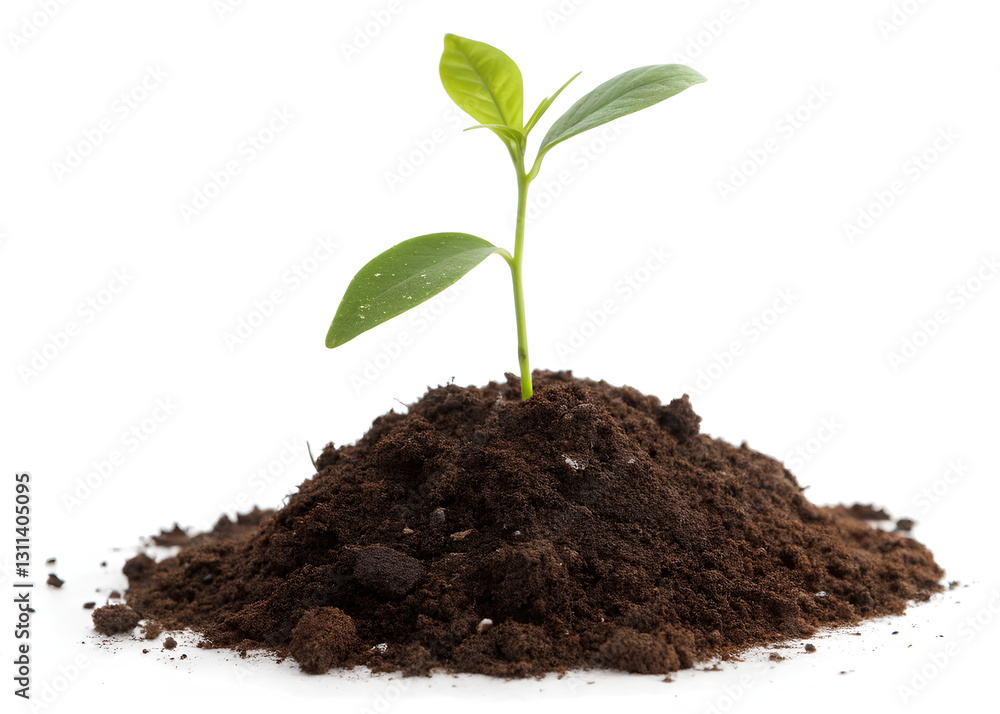 Young green seedling growing in soil Young green seedling growing in soil