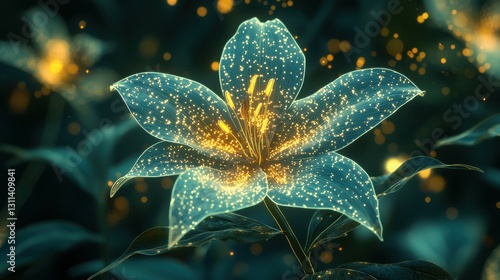 Wallpaper Mural Enchanting Glowing Lily Surrounded by Magical Sparks in a Dreamlike Garden Setting Torontodigital.ca