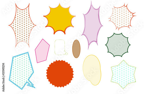 カラフルなふきだしセット