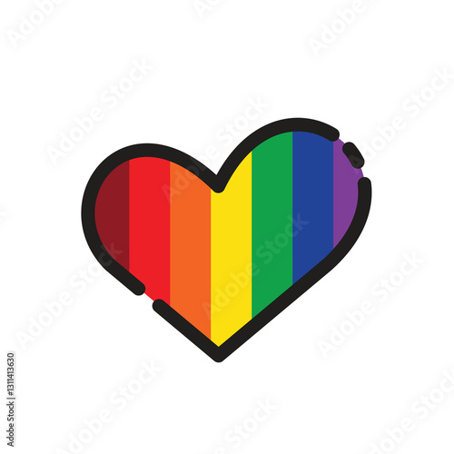 Rainbow-Colored Heart Symbol