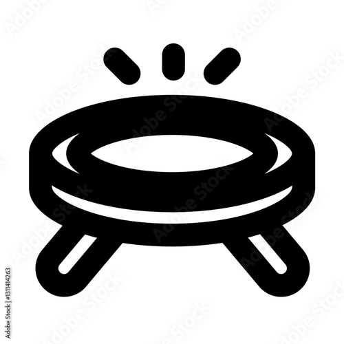 trampoline outlined black style