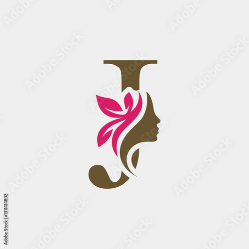 J Letter Minimalist Women Beauty Spa Logo Design