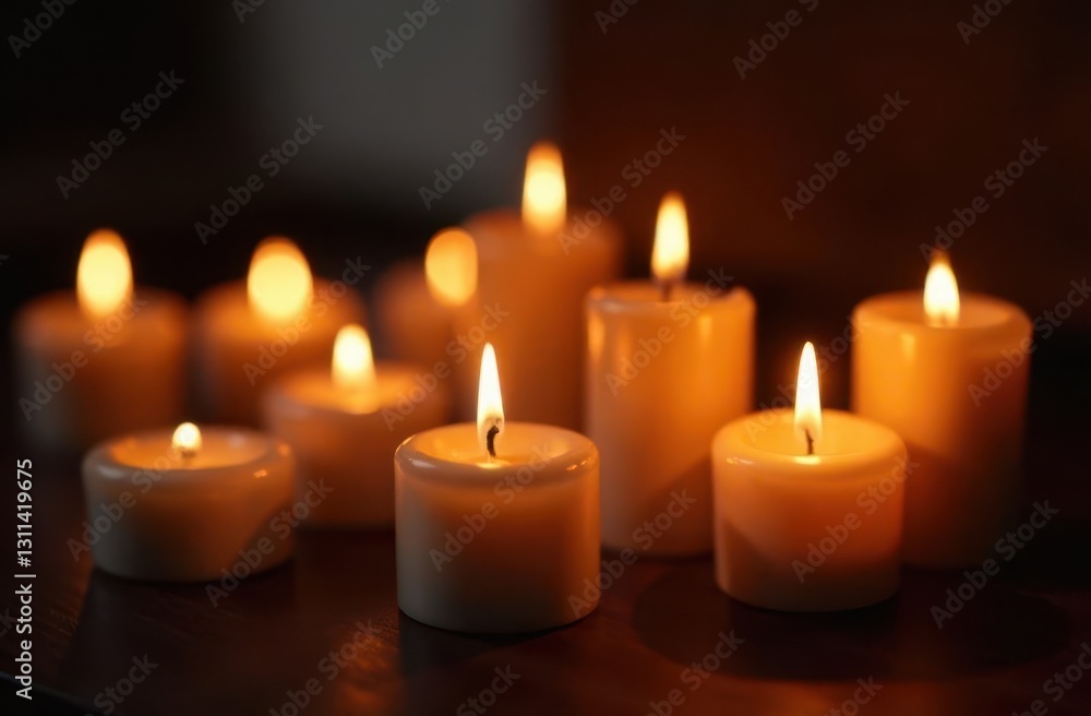 Celebration of US Independence Day with candles illuminated at night Celebration of US Independence Day with candles illuminated at night