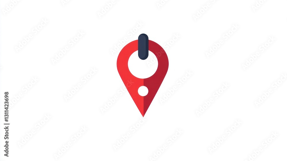 Fototapeta premium Red location pin icon graphic design