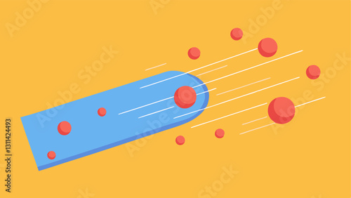 Traveling Particles A dynamic image illustrating tiny particles zooming towards the surface of the skin as the product is applied.