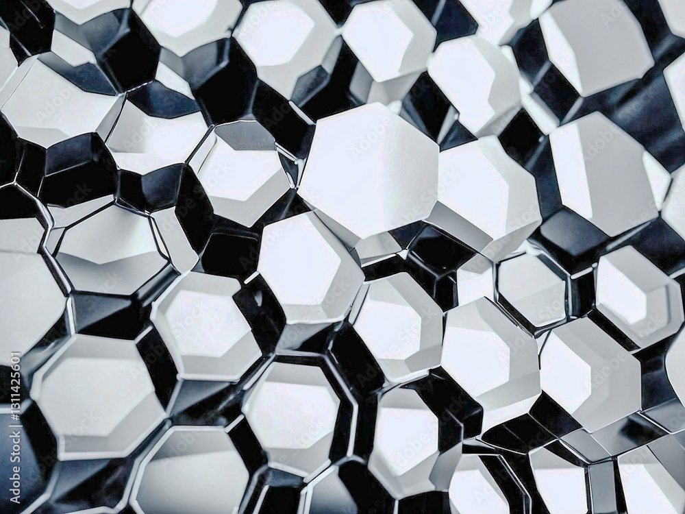 Abstract 3D black background with bright white honeycomb texture. Abstract 3D black background with bright white honeycomb texture.