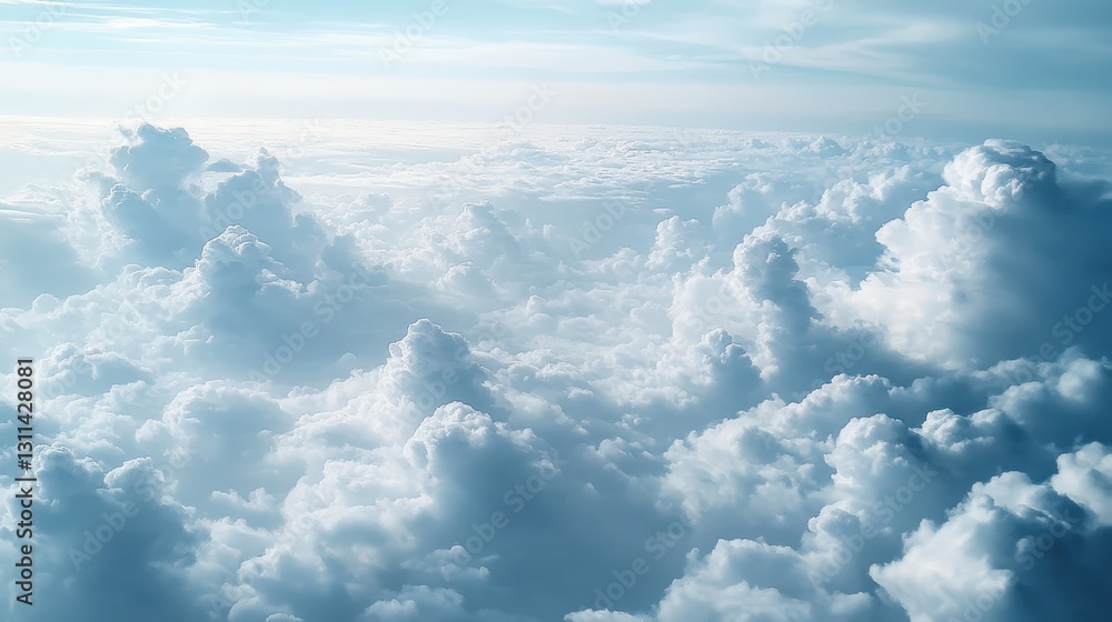 Aerial View of a Sea of White and Blue Clouds Under Bright Sunlight Aerial View of a Sea of White and Blue Clouds Under Bright Sunlight