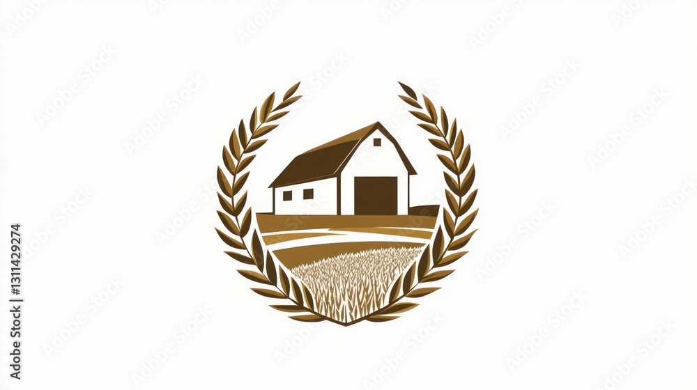 Obraz premium Farmhouse logo design, rustic style, agriculture, and farmland