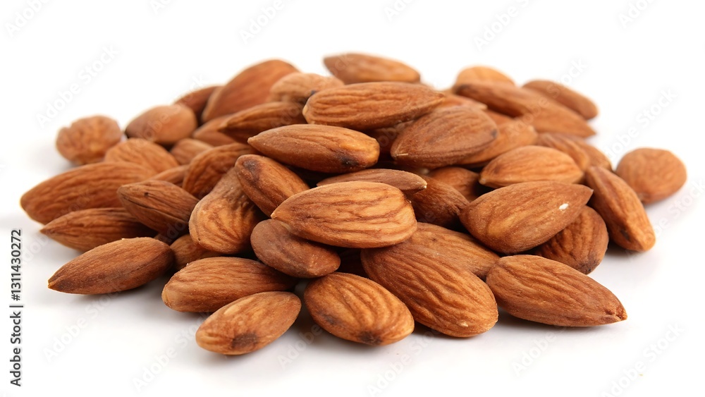Pile of Whole Almonds with Textured Brown Surface Pile of Whole Almonds with Textured Brown Surface