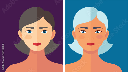 Wrinkle Reduction Two faces displayed side by side