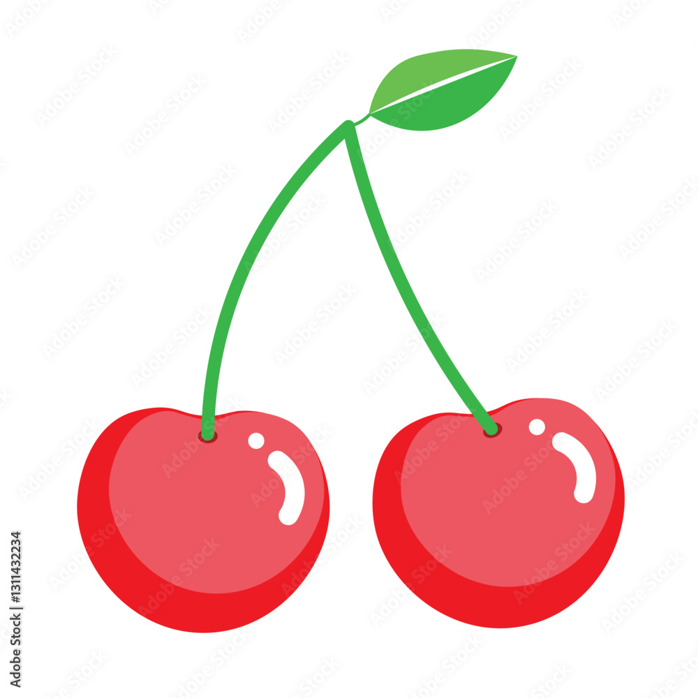 vector illustration of red cherry cartoon vector illustration of red cherry cartoon