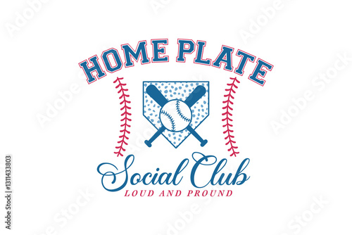 Home plate social club, Baseball SVG T Shirt Design