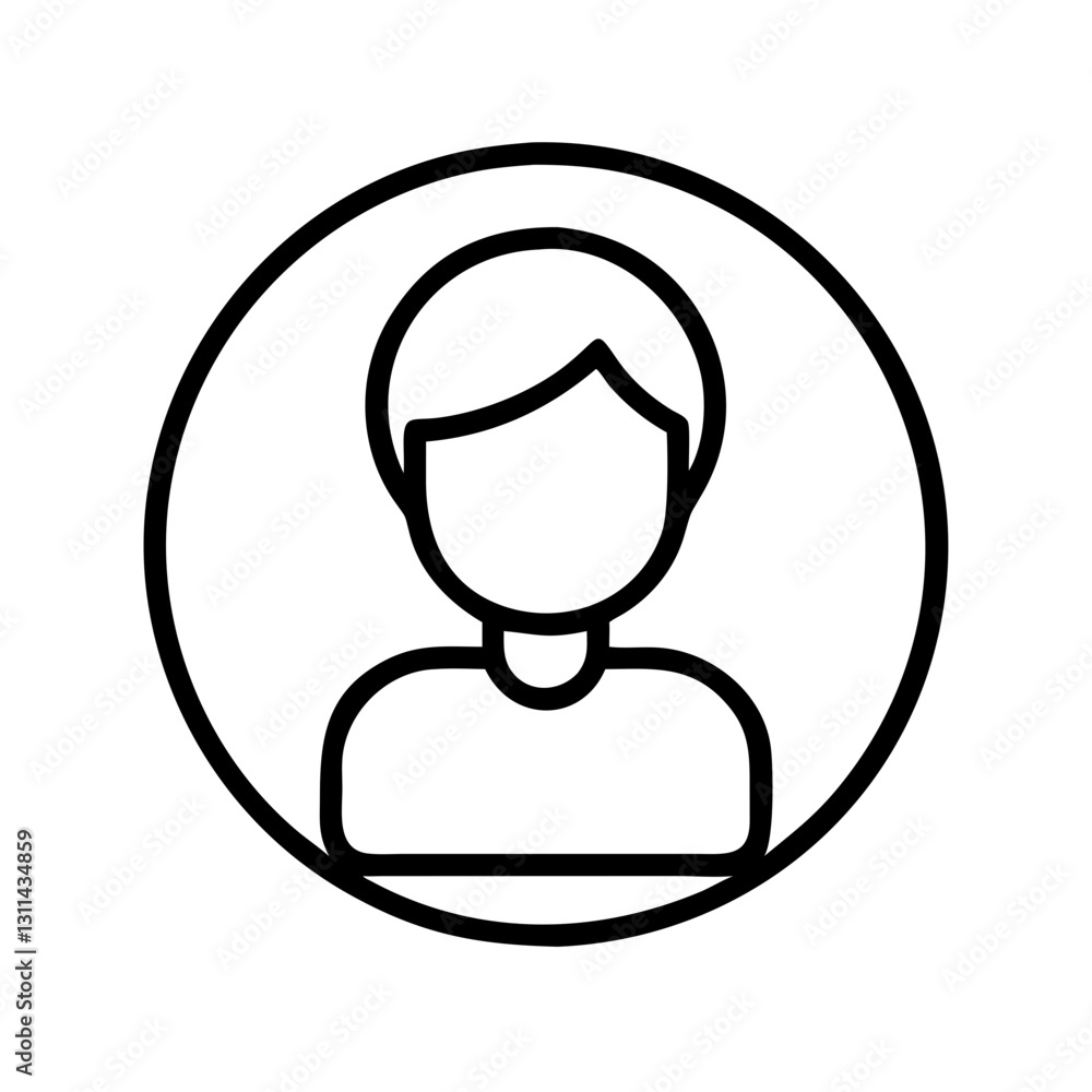 Outlined user profile avatar icon representing personal identification and social networking in a minimalistic design
Outlined user profile avatar icon representing personal identification and social networking in a minimalistic design
