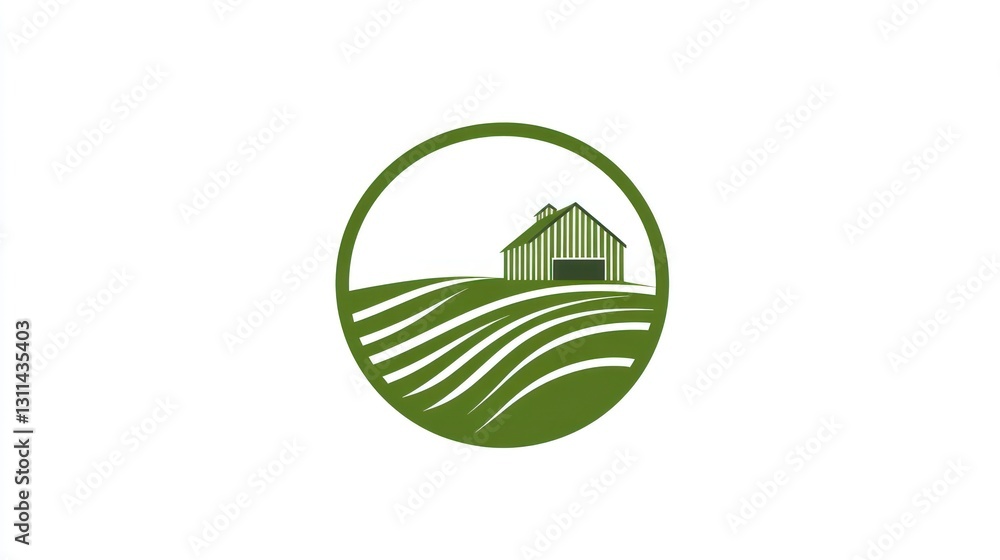 Fototapeta premium Farmhouse on Fields Logo Design