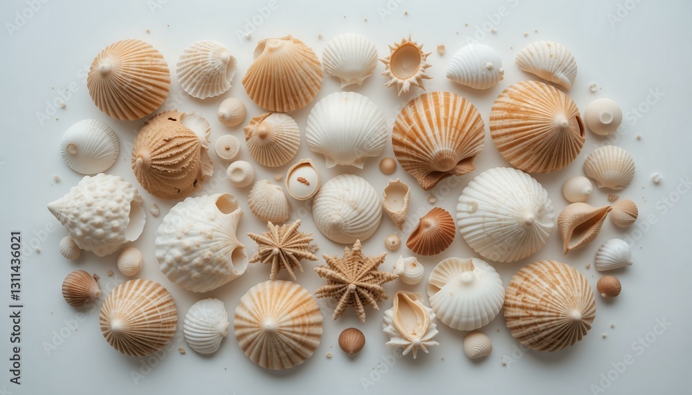 Coastal Seashell Collection: Beach Decor & Neutral Tones Coastal Seashell Collection: Beach Decor & Neutral Tones