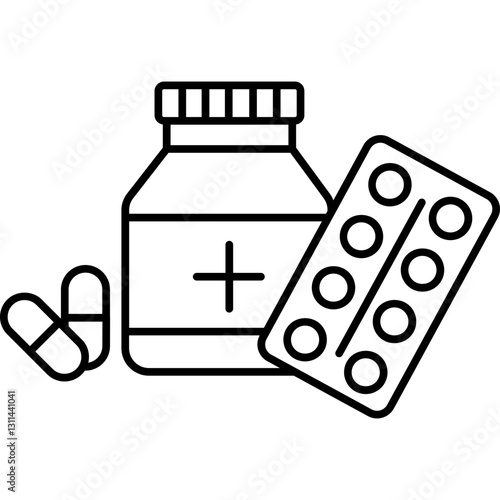 Medicine Line Icon | medicine icon|  fitness app icon | line icon for medical websites