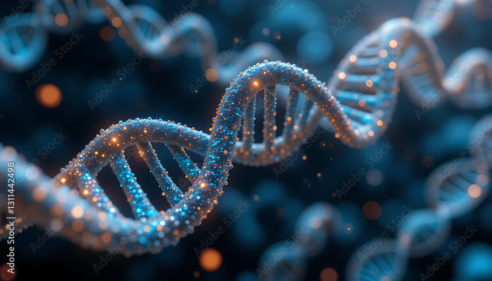 Stunning 3D Render of DNA Double Helix: Genetic Code & Science Stunning 3D Render of DNA Double Helix: Genetic Code & Science