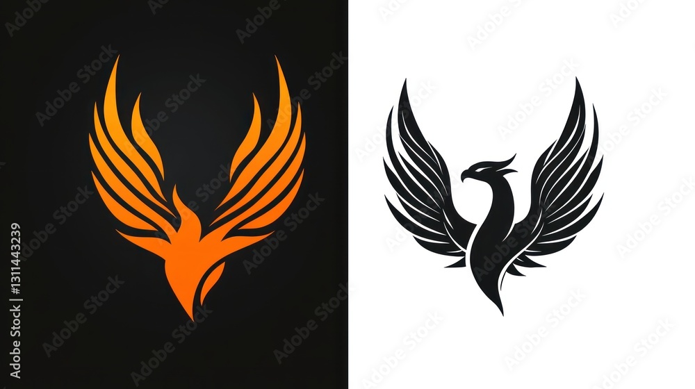 Fototapeta premium Phoenix logo design, two color variations