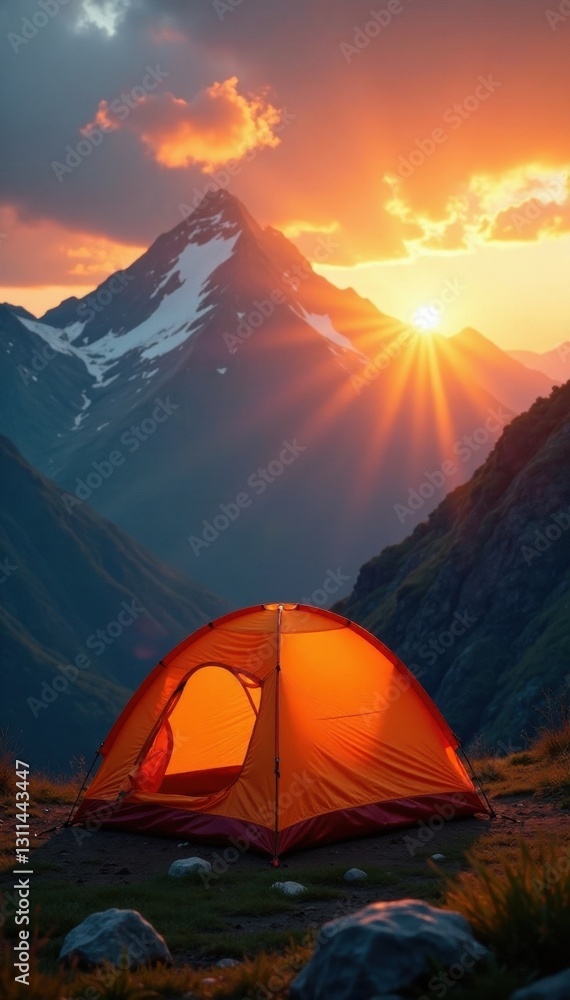 Warm sunrise rays illuminate tent, Bromo mountain backdrop, clouds, photography, amazing Warm sunrise rays illuminate tent, Bromo mountain backdrop, clouds, photography, amazing