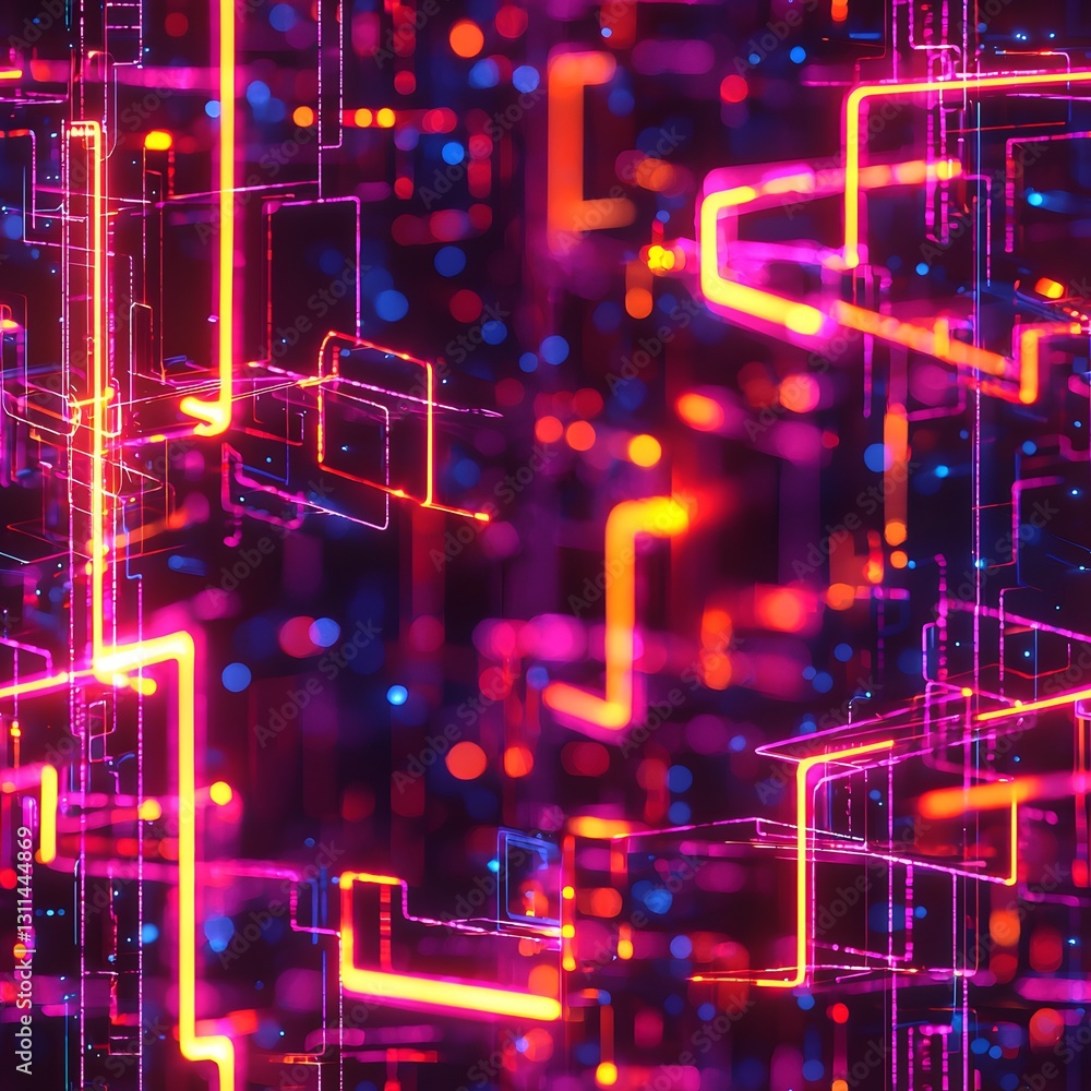 Obraz premium abstract neon circuit background