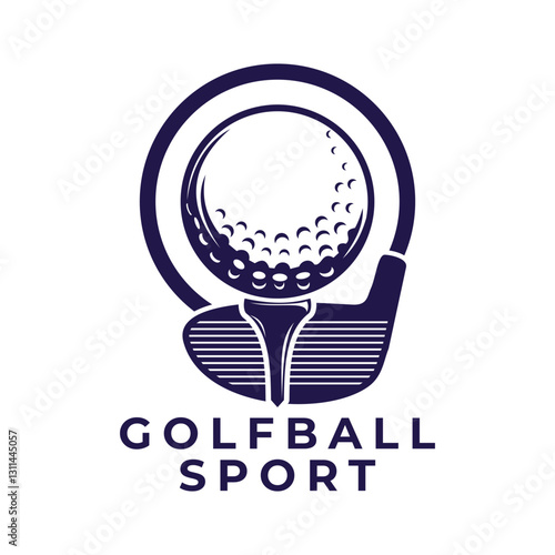 Golf ball logo sport vector. golf sport logo design template