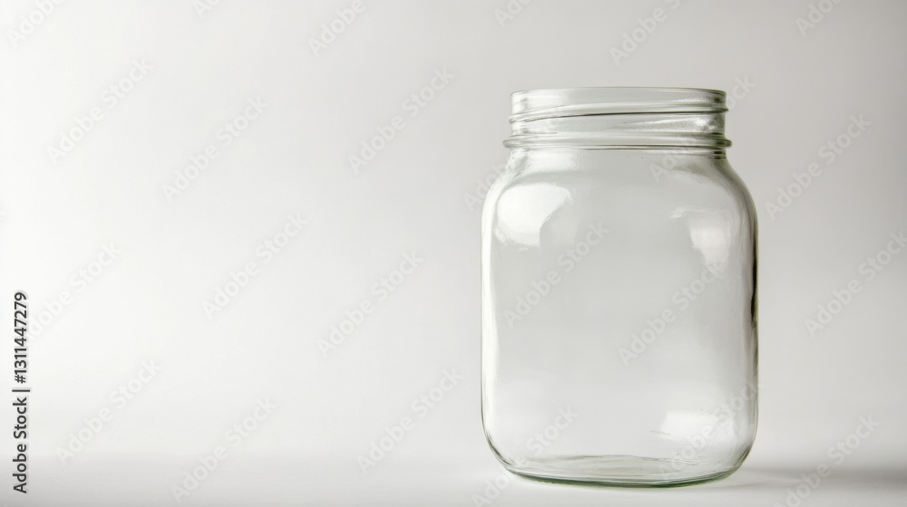 empty glass jar on white background empty glass jar on white background