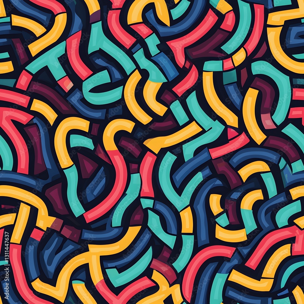 Obraz premium abstract colorful intertwined lines pattern