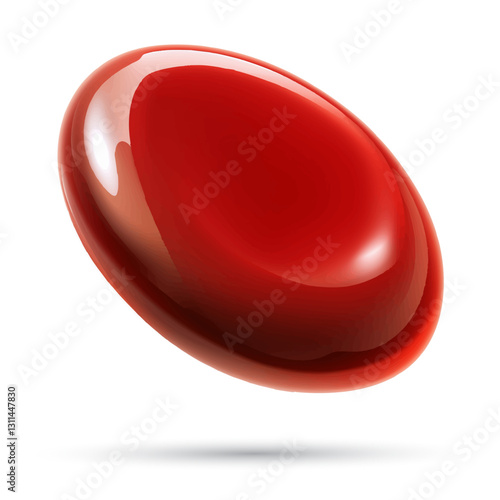A vector of polished red blood cells with a smooth, reflective surface and soft lighting effects.