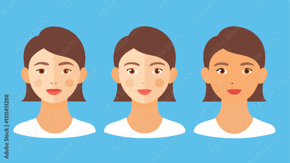 TimeLapse Progression A series of three faces showing gradual improvement from rough skin to smooth skin over time with clear labels indicating the stages of treatment. TimeLapse Progression A series of three faces showing gradual improvement from rough skin to smooth skin over time with clear labels indicating the stages of treatment.