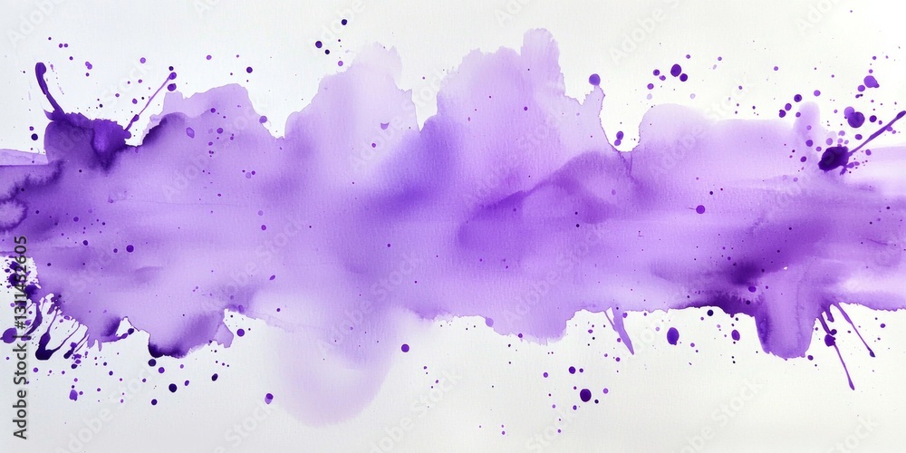 Obraz premium Vibrant abstract art featuring purple watercolor splashes.