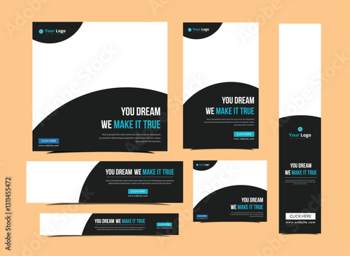 Set of promotion kit banner template design with modern and minimalist concept user for web page, ads, annual report, banner, background, backdrop, flyer, brochure, card, poster, presentation layout
