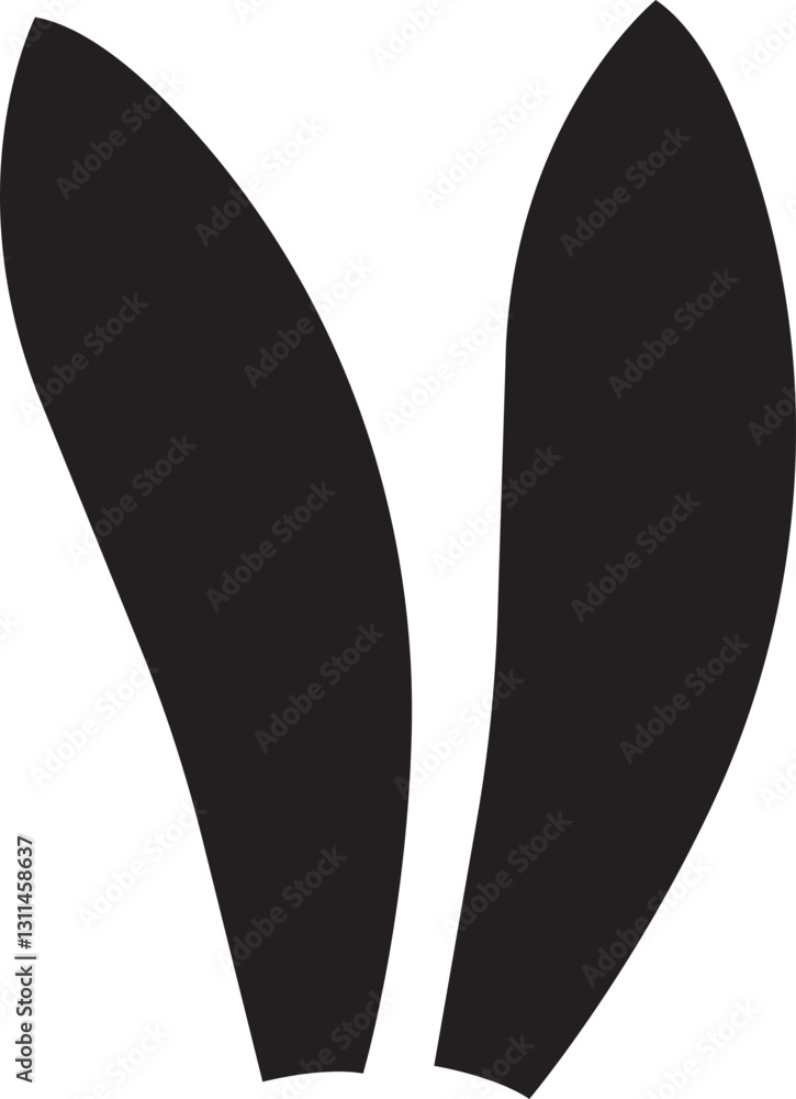 Rabbit Ears icon in trendy black flat style. Perfect for Easter, whimsical designs, playful springtime graphic and cute bunny accessories vector illustration isolated on transparent background. Rabbit Ears icon in trendy black flat style. Perfect for Easter, whimsical designs, playful springtime graphic and cute bunny accessories vector illustration isolated on transparent background.