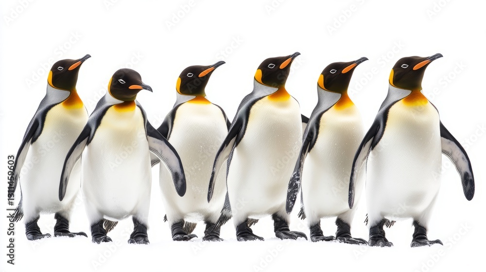 Obraz premium Generic Group Penguins Scene Across Waddling Shore