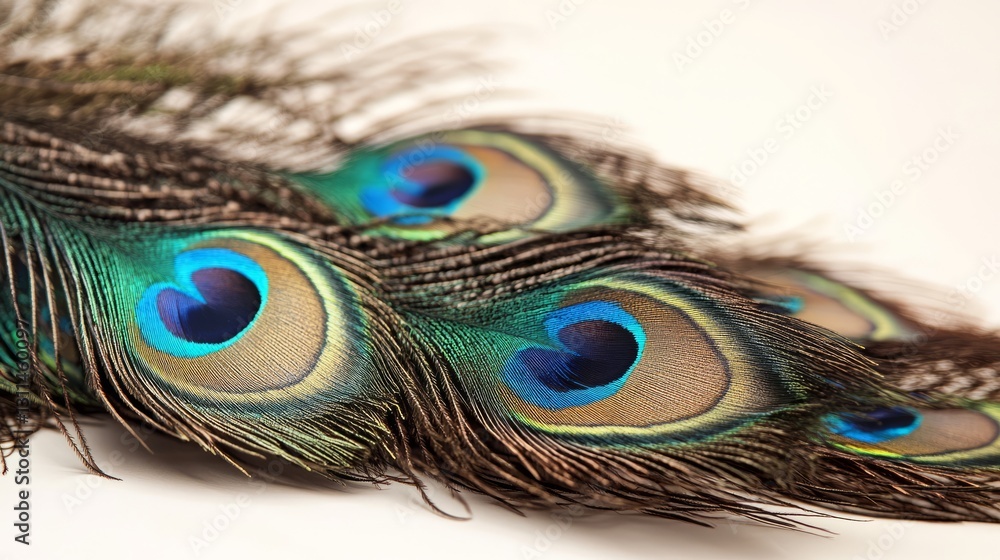 Fototapeta premium Generic Vibrant Peacock Scene Tail Displaying Feathers