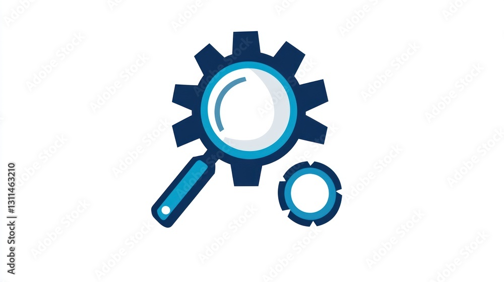 Abstract gear magnifying glass, analysis, optimization Abstract gear magnifying glass, analysis, optimization