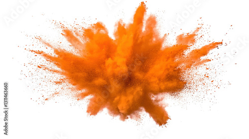 orange color power explosion isolated on transparent background