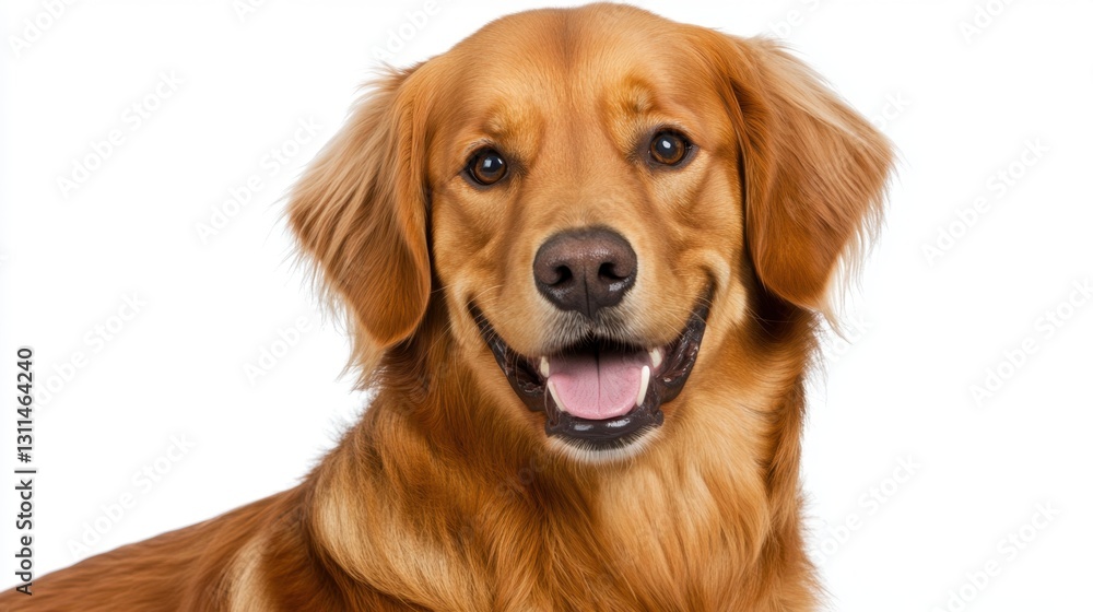 Obraz premium Close up of a dog with white background capturing details of fur and expression