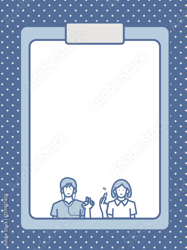 医者と看護師のイラストのフレーム