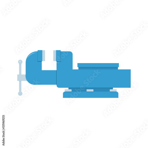 blue vise. clamping equipment. engineering equipment. tools. industry. vector illustration