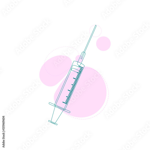 injection. medical action. health theme. medical tools. vector illustration. syringe