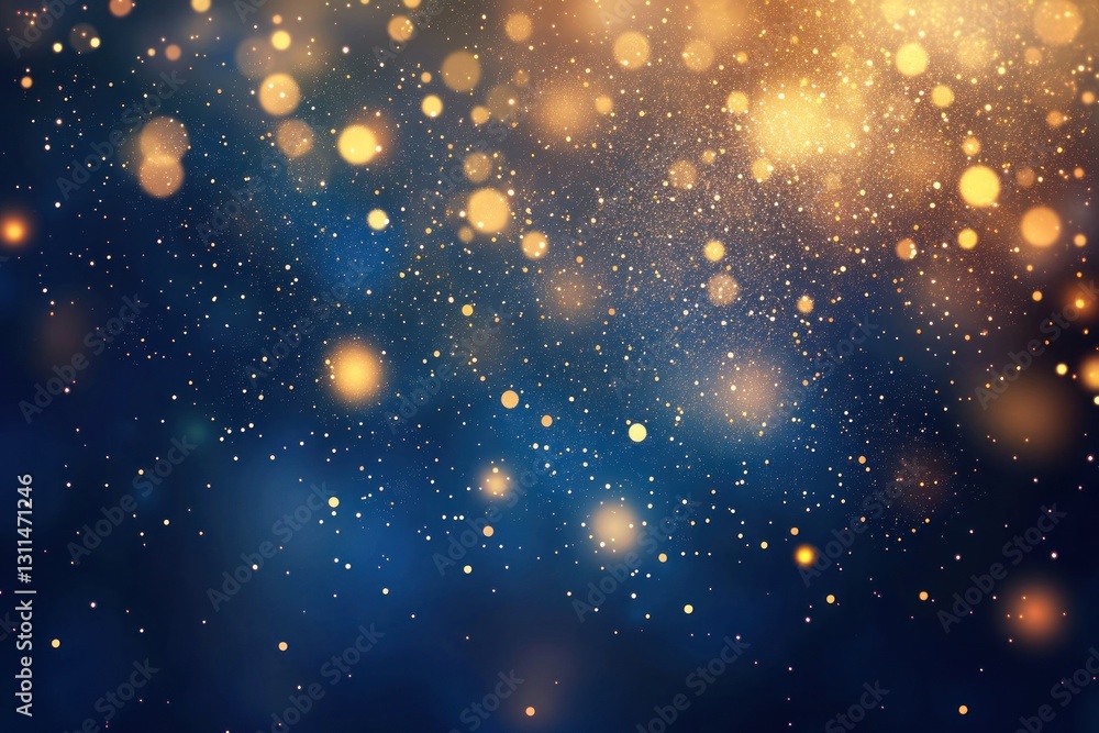 Abstract festive bokeh lights in dark blue background Abstract festive bokeh lights in dark blue background