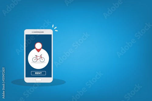 Bicycle rent or sharing bike application on a mobile phone.	