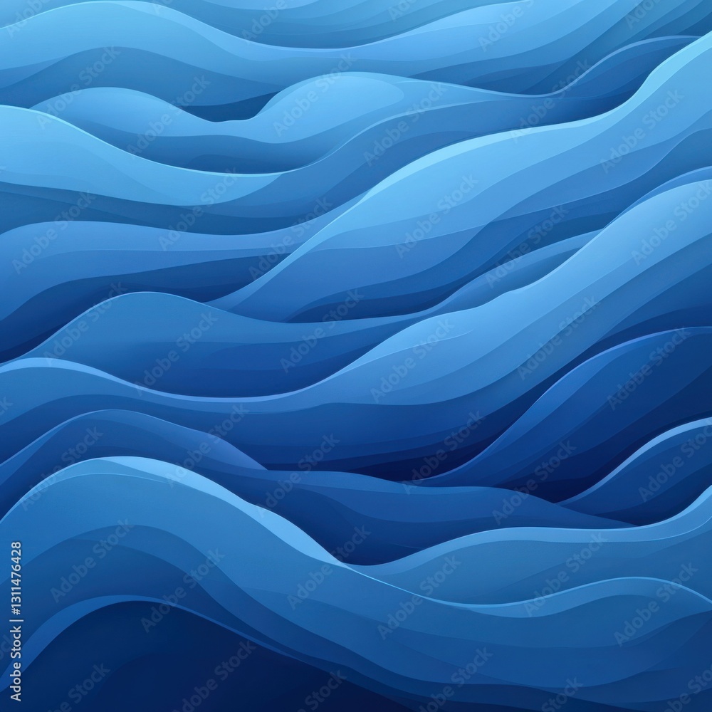 Obraz premium Abstract blue ocean waves texture in fluid motion