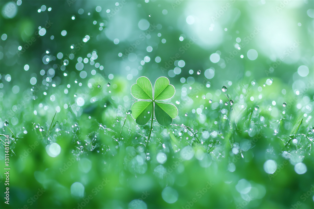 A fresh clover field with water droplets on the leaves, capturing the essence of nature and good luck. The soft light and dewy texture create a calm and refreshing mood. A fresh clover field with water droplets on the leaves, capturing the essence of nature and good luck. The soft light and dewy texture create a calm and refreshing mood.
