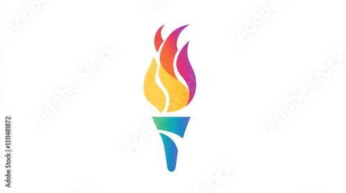 Colorful Torch Symbol, Abstract Design,  Possible Stock Photo
