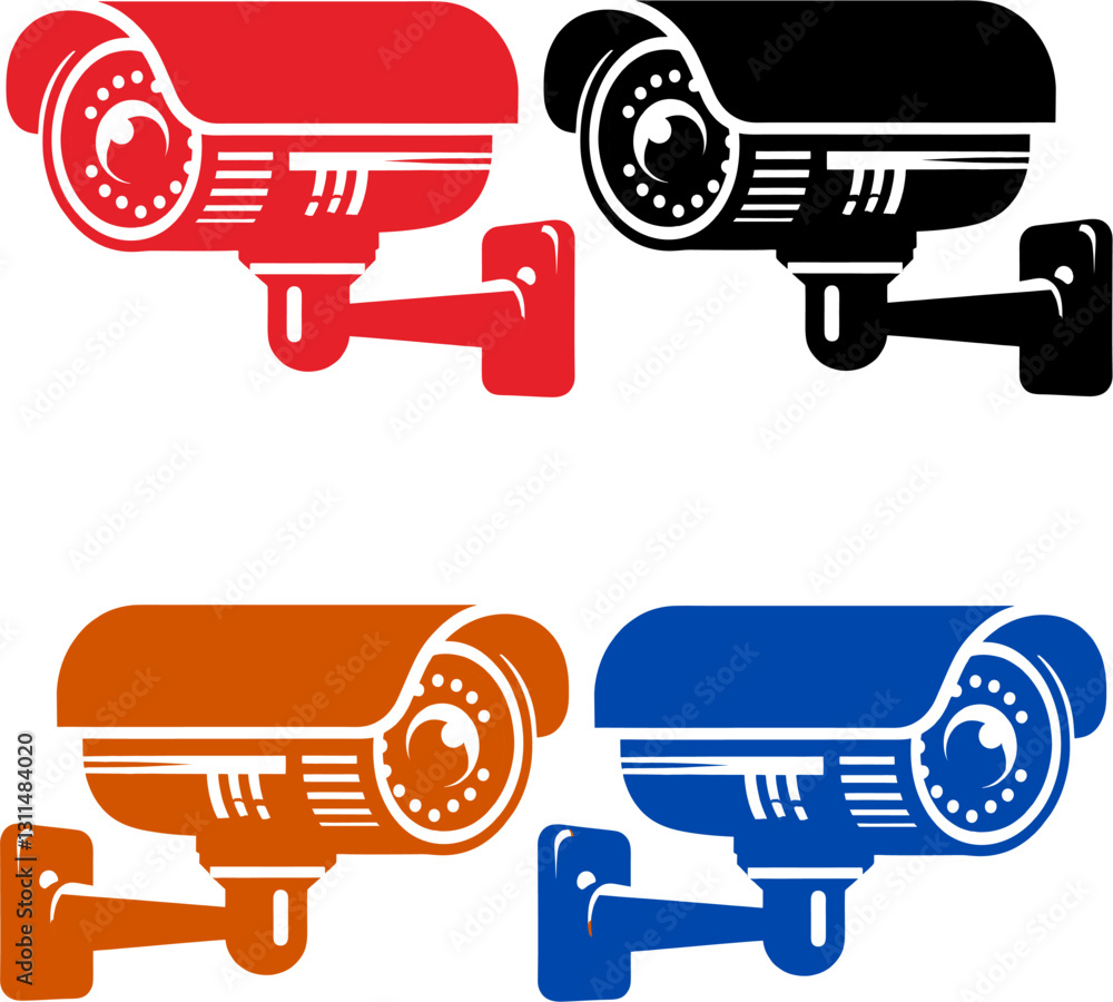 custom made wallpaper toronto digitalModern CCTV Security Camera Icon Set in Multiple Colors for Surveillance and Safety Design