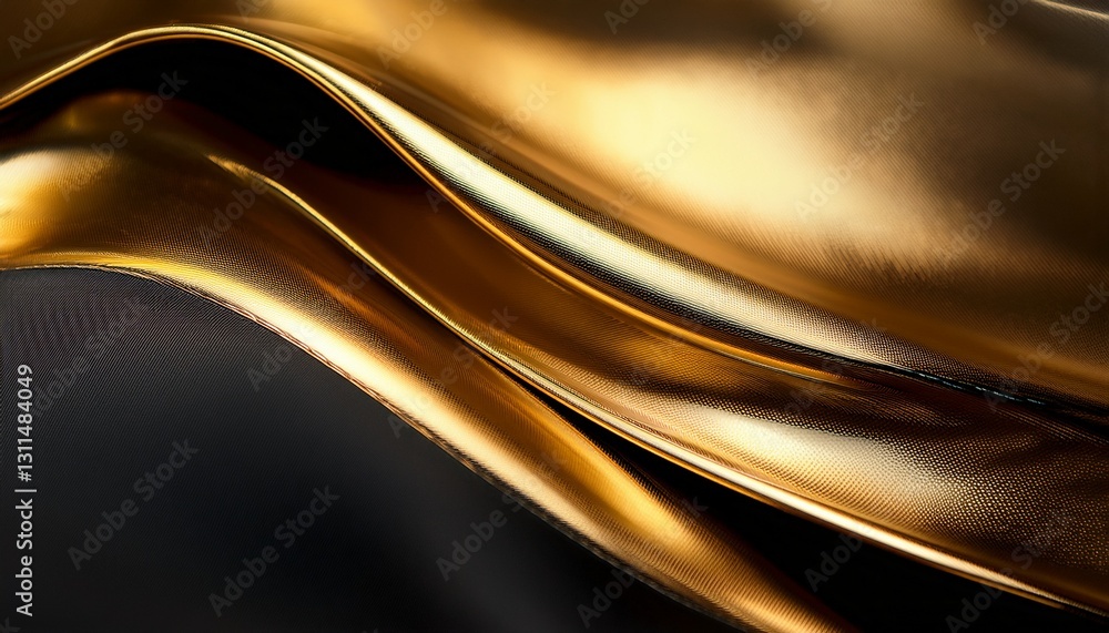 Obraz premium Shimmering Gold Matte Black Texture BG. Luxurious sophisticated background. Gold texture flows to matte black, subtle lighting reflections. Elegant backdrop.