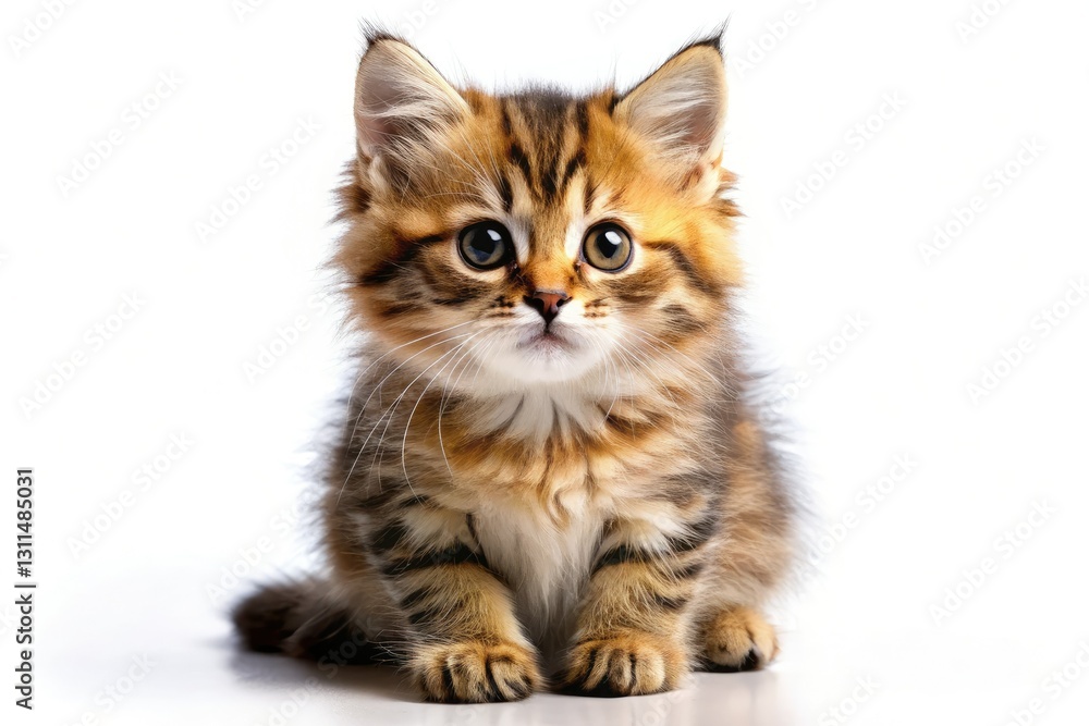 A high-DOF studio shot of a cut-out kitten, flawlessly isolated on a pure white background. A high-DOF studio shot of a cut-out kitten, flawlessly isolated on a pure white background.