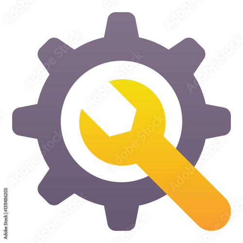 Gradient color icon, illustration for Configuration, technical services, support.